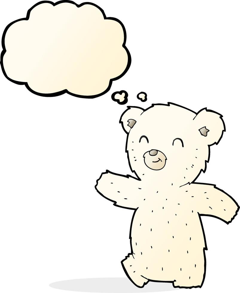 cute cartoon polar bear with thought bubble vector