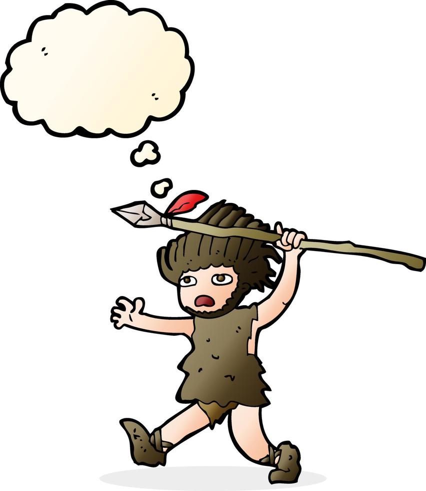 cartoon caveman with thought bubble 12326092 Vector Art at Vecteezy