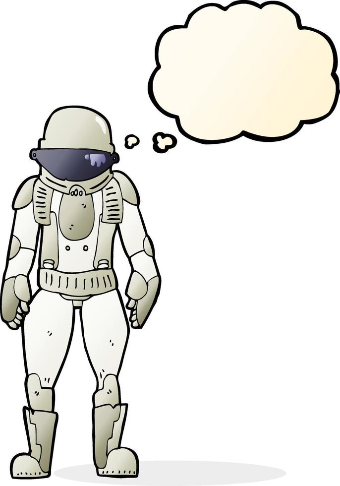 cartoon astronaut with thought bubble vector