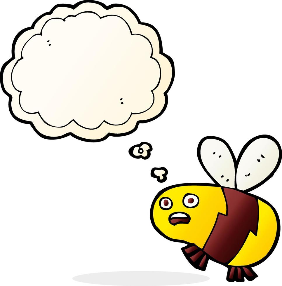 cartoon bee with thought bubble vector