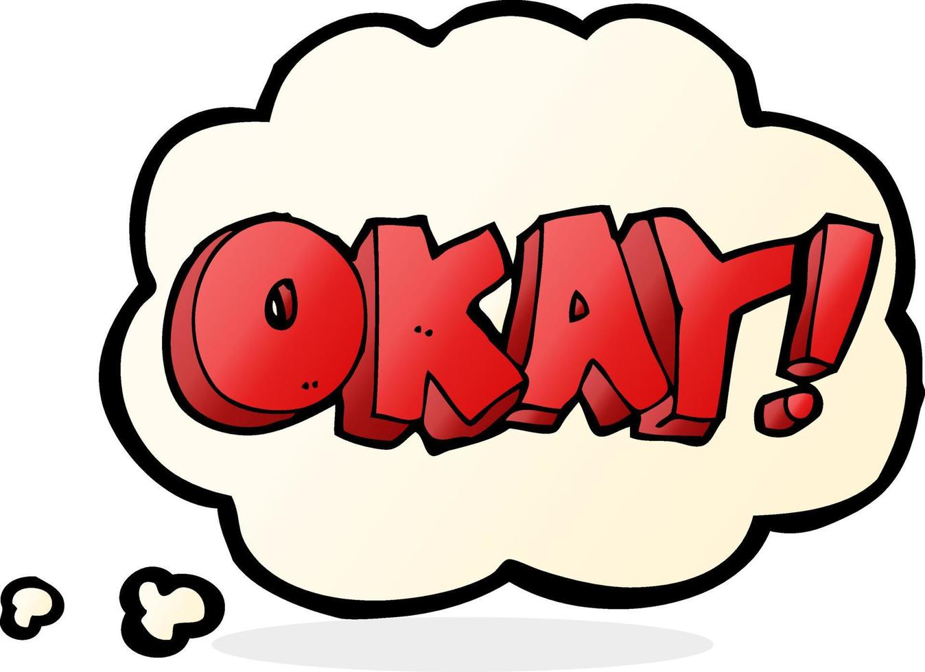 cartoon okay sign with thought bubble vector