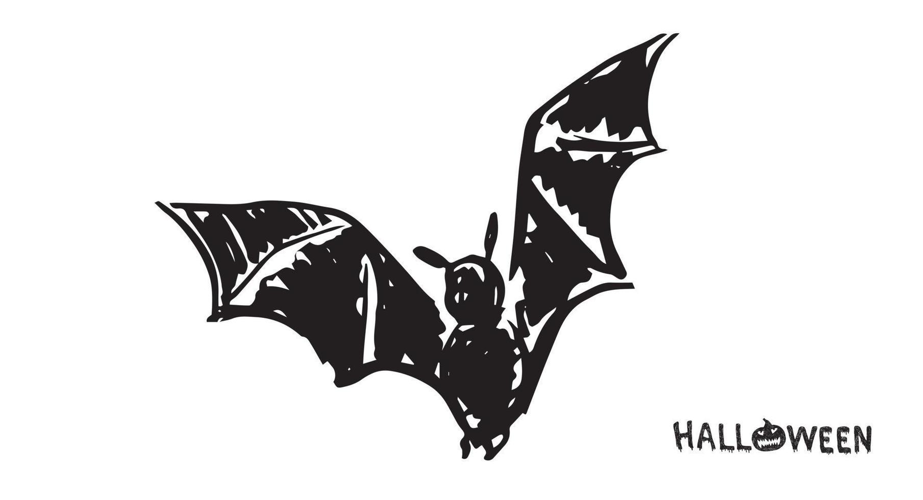 Bat sketch. Hand drawn illustration. vector