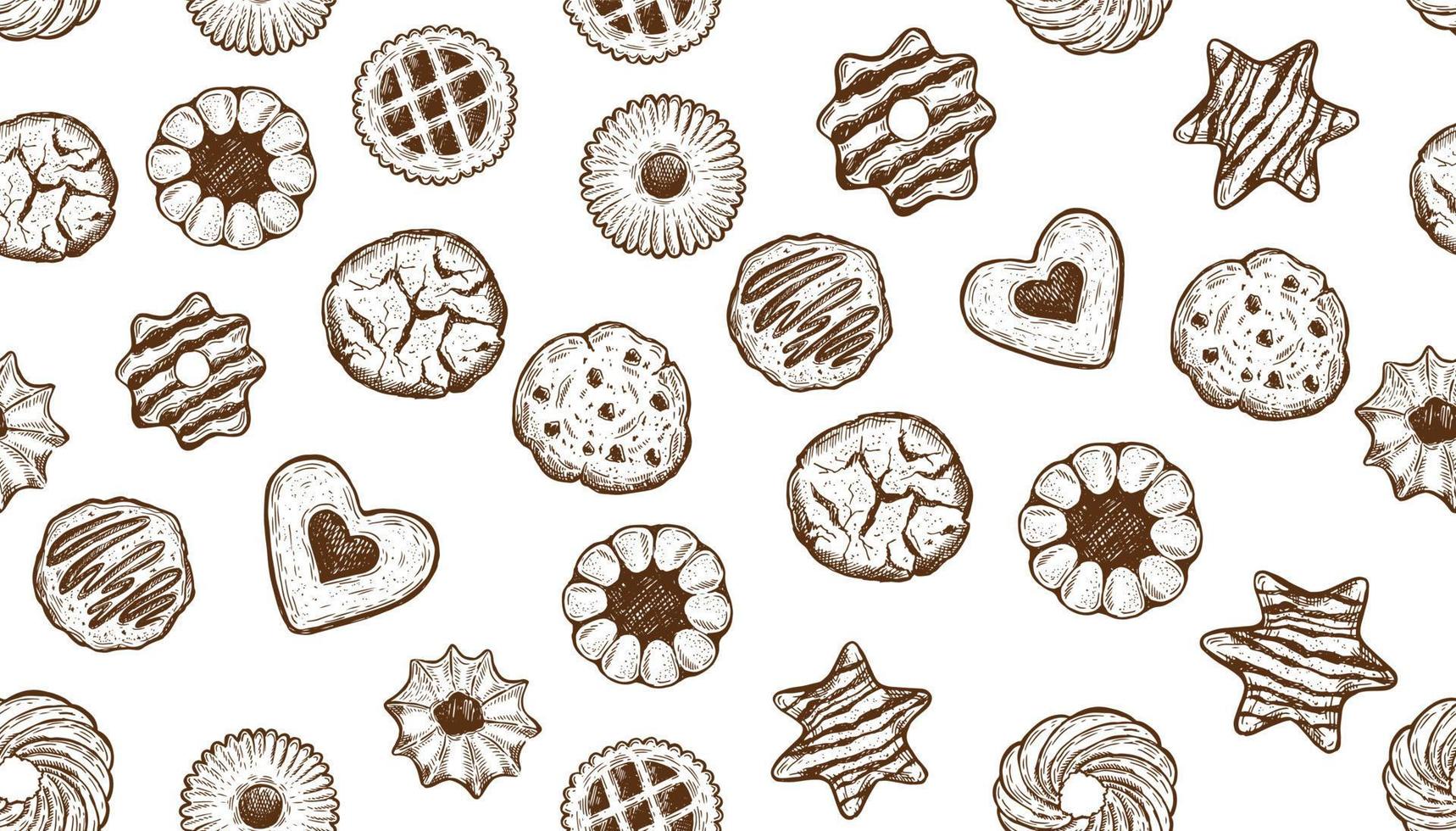 conjunto de galletas ilustración dibujada a mano. vector. vector