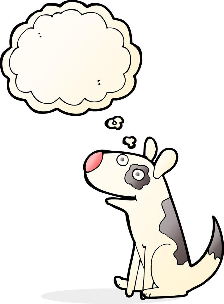 cartoon happy dog with thought bubble vector