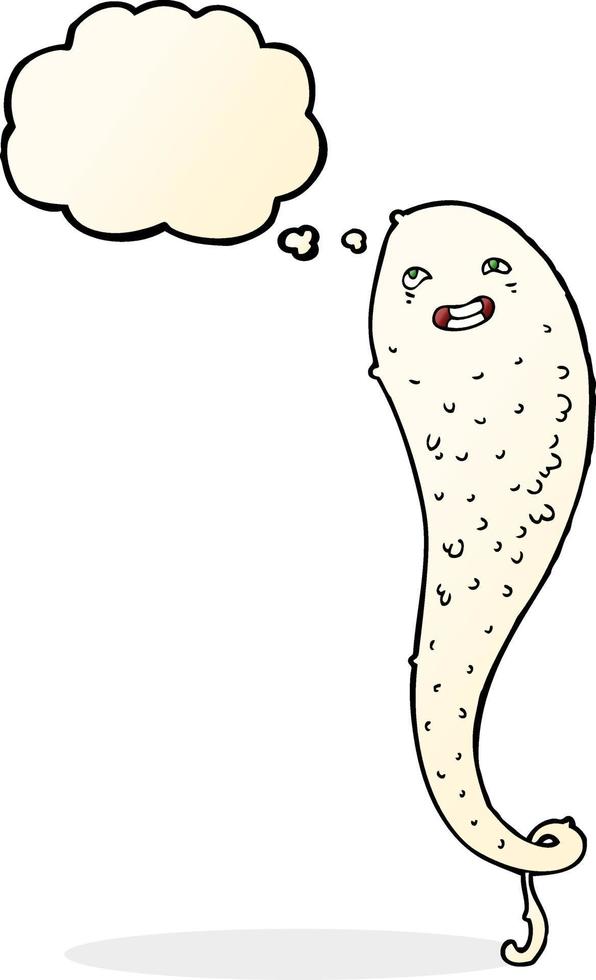 cartoon spooky ghost with thought bubble vector