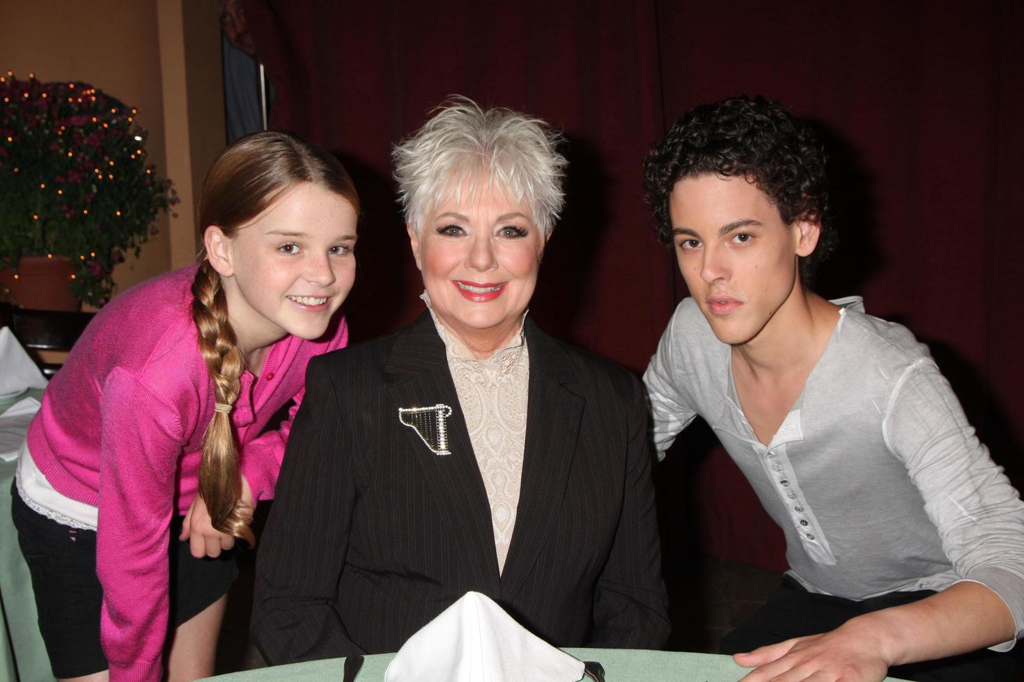 LOS ANGELES, OCT 17 -  Makaela Johnson, Shirley Jones, Zach Cumer at the shooting of the Family Dinner episode Guest Starring Shirley Jones at Cravings Resturant on October 17, 2010 in W. Hollywood, CA photo