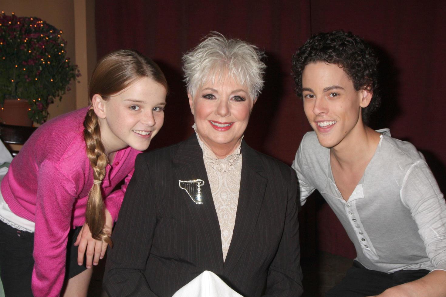 LOS ANGELES, OCT 17 -  Makaela Johnson, Shirley Jones, Zach Cumer at the shooting of the Family Dinner episode Guest Starring Shirley Jones at Cravings Resturant on October 17, 2010 in W. Hollywood, CA photo