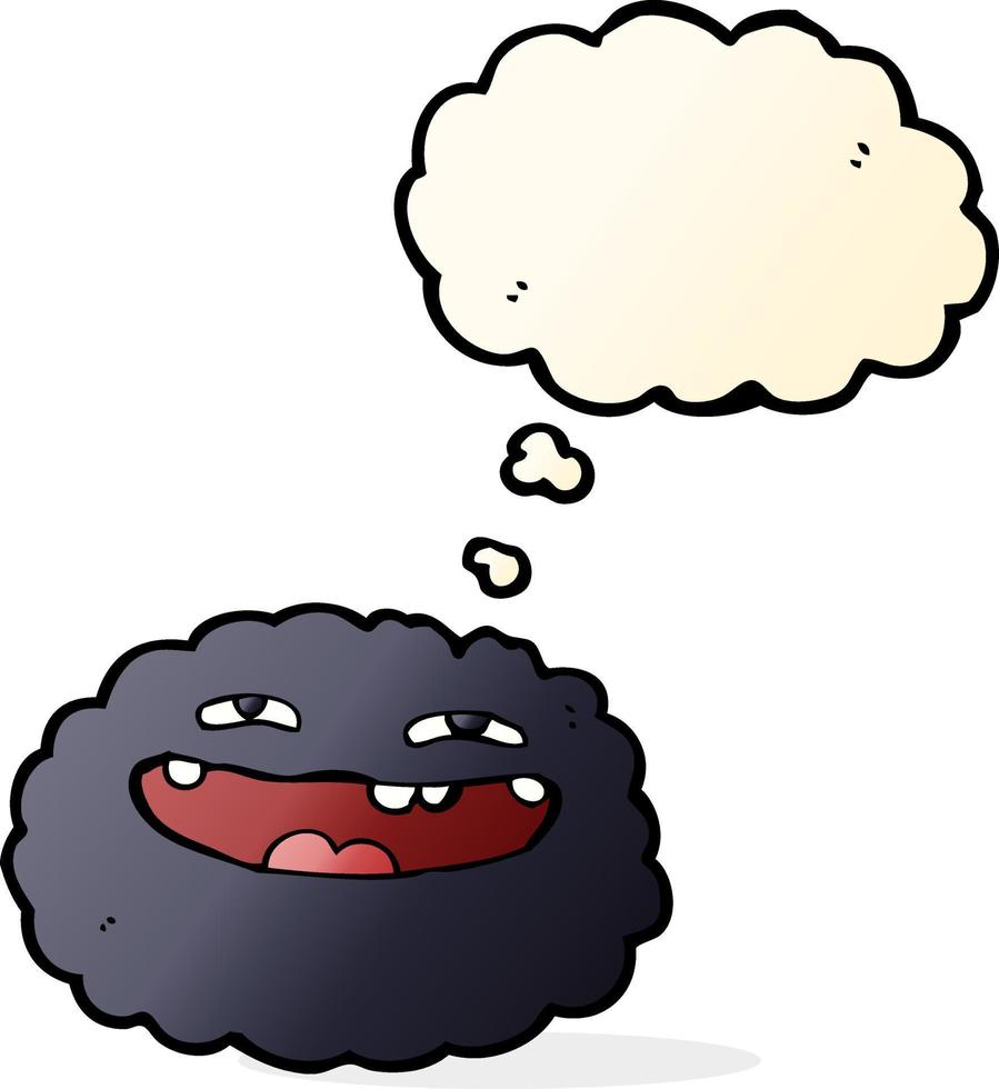 happy cartoon cloud with thought bubble vector