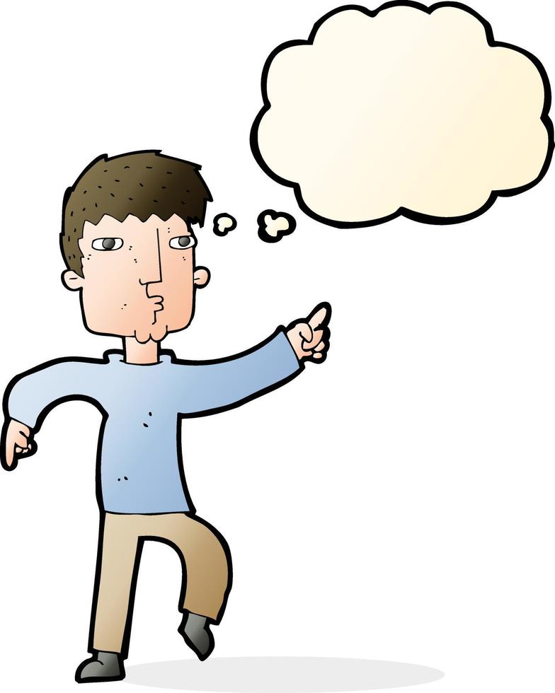cartoon dancing man with thought bubble vector