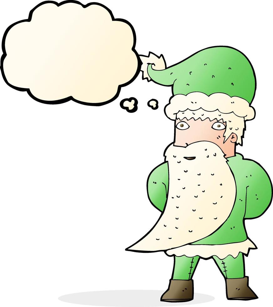 cartoon santa claus with thought bubble vector