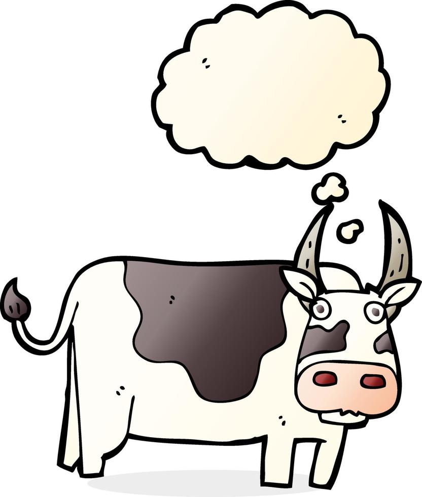 cartoon bull with thought bubble vector