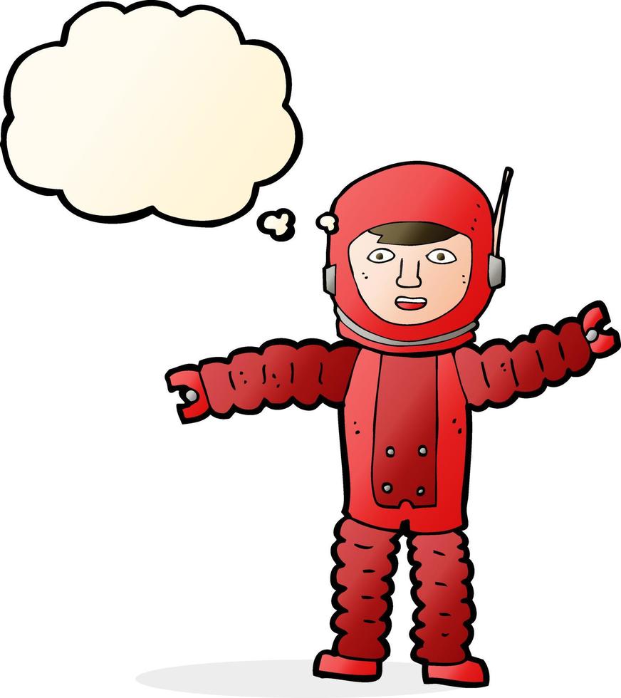 cartoon astronaut with thought bubble vector