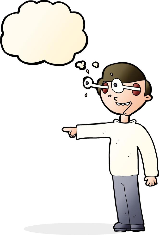 cartoon staring man with thought bubble vector