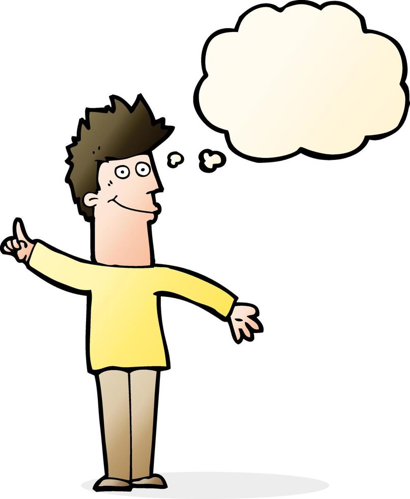 cartoon man with idea with thought bubble vector