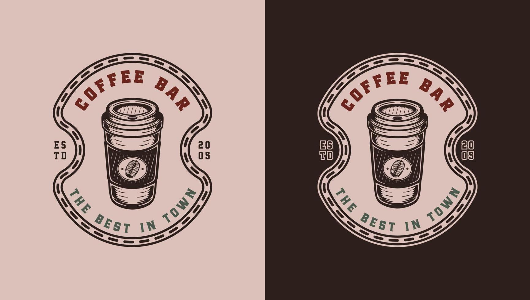 conjunto de emblema de café retro vintage, logotipo, placa, etiqueta. marca, cartel o impresión. arte gráfico monocromático. ilustración vectorial ilustración de estilo de grabado. vector