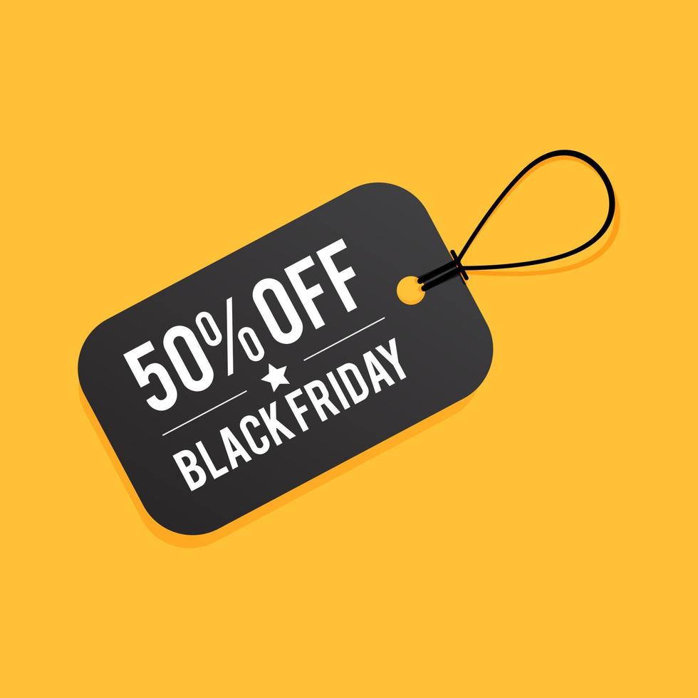 Black Friday price tag label offer illustration on isolated background vector