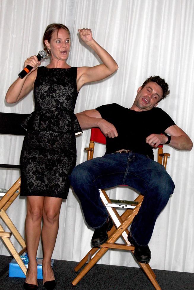 LOS ANGELES, AUG 27 -  Sharon Case givning Daniel Goddard a lap dance for his birthday while attending the Daniel Goddard Fan Event 2011 at the Universal Sheraton Hotel on August 27, 2011 in Los Angeles, CA photo