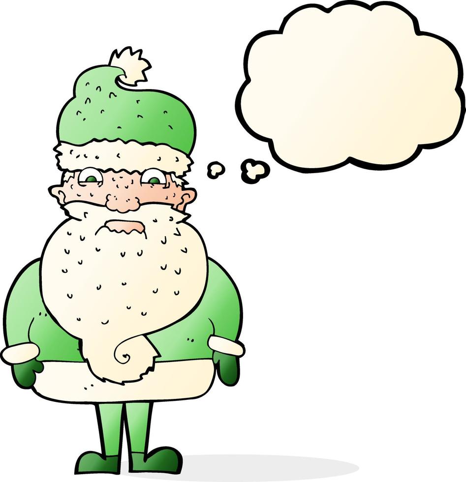 cartoon grumpy santa claus with thought bubble 12330321 Vector Art at ...