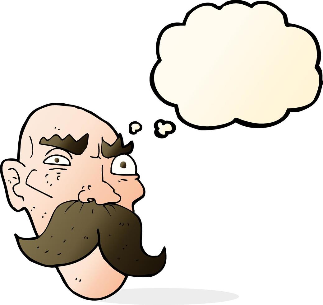 cartoon angry old man with thought bubble vector