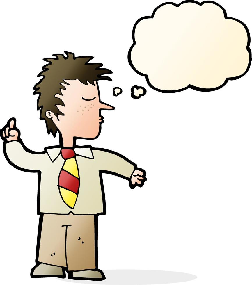 cartoon man making his point with thought bubble vector