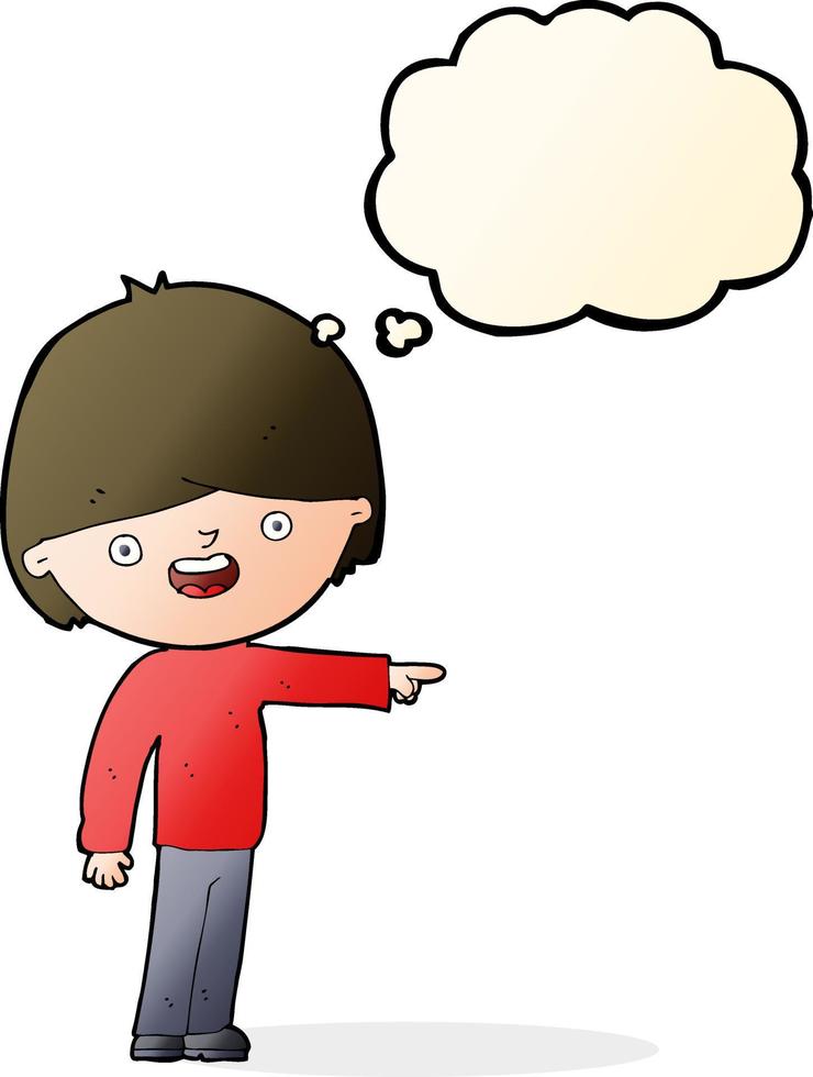 cartoon man pointing with thought bubble vector