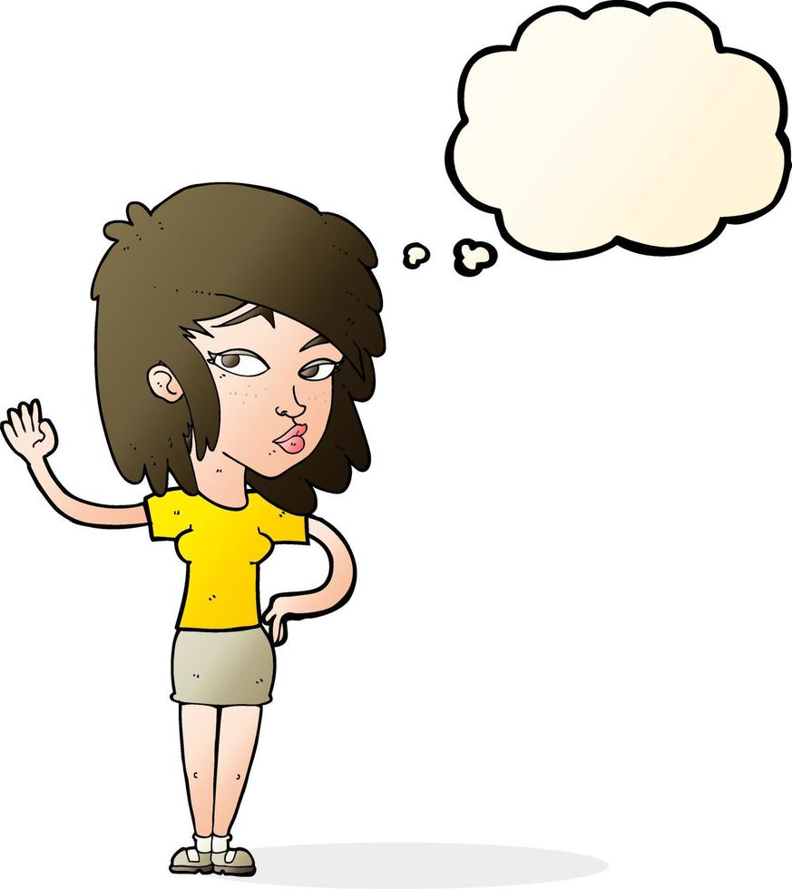 mujer bonita de dibujos animados saludando con burbujas de pensamiento 12330988 Vector en Vecteezy mujer bonita de dibujos animados saludando con burbujas de pensamiento 12330988 Vector en Vecteezy