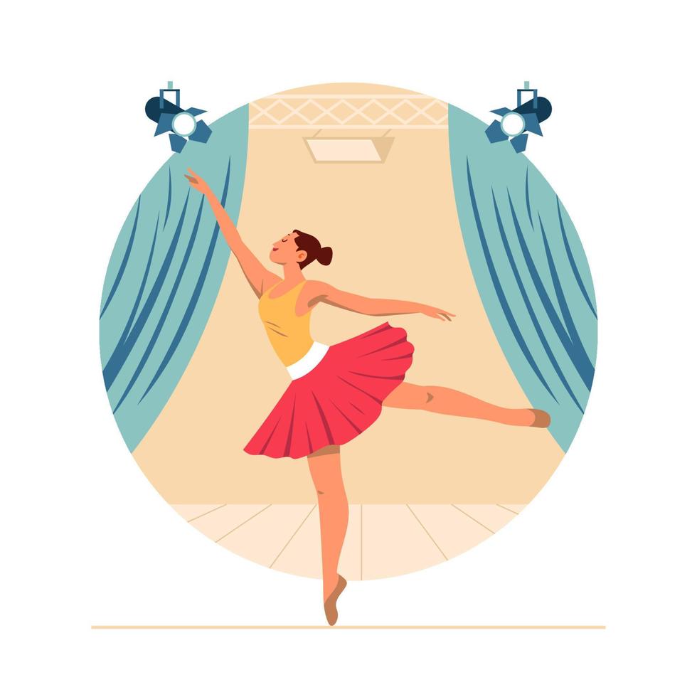 concepto de bailarina de ballet femenino vector