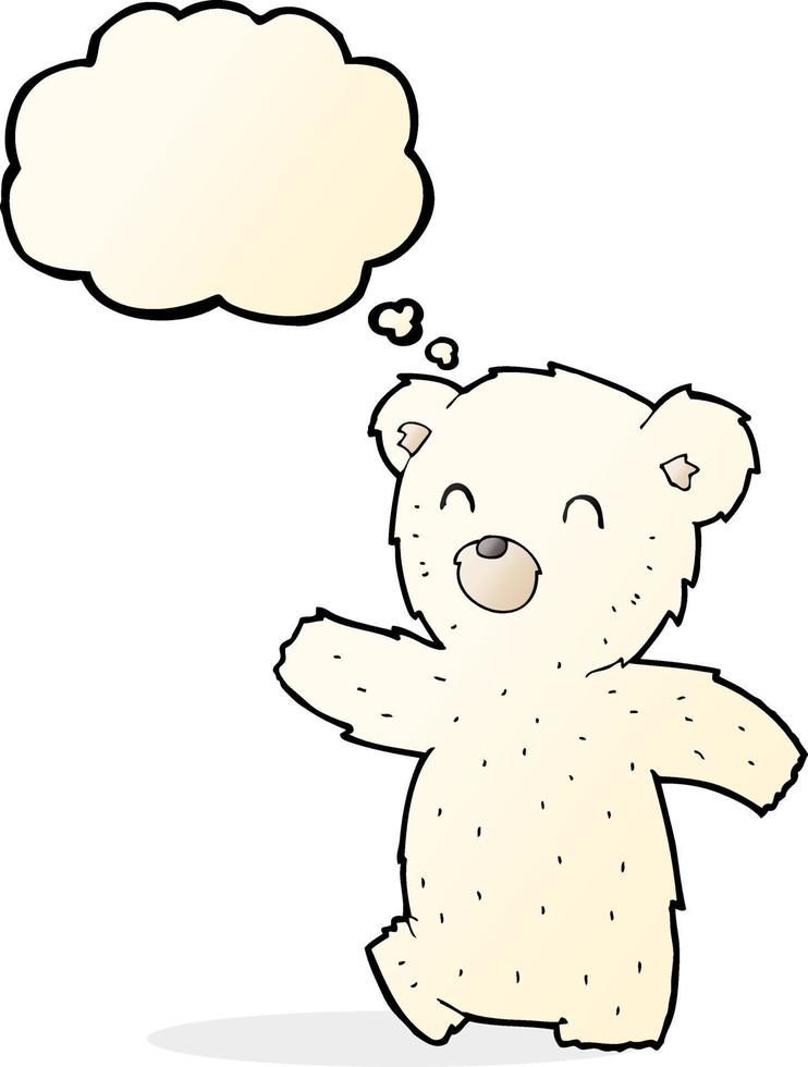 cartoon polar bear with thought bubble vector