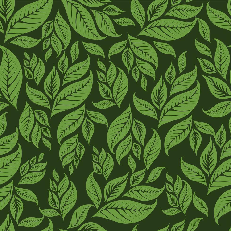 Background Vector illustration green leaf pattern wallpaper template