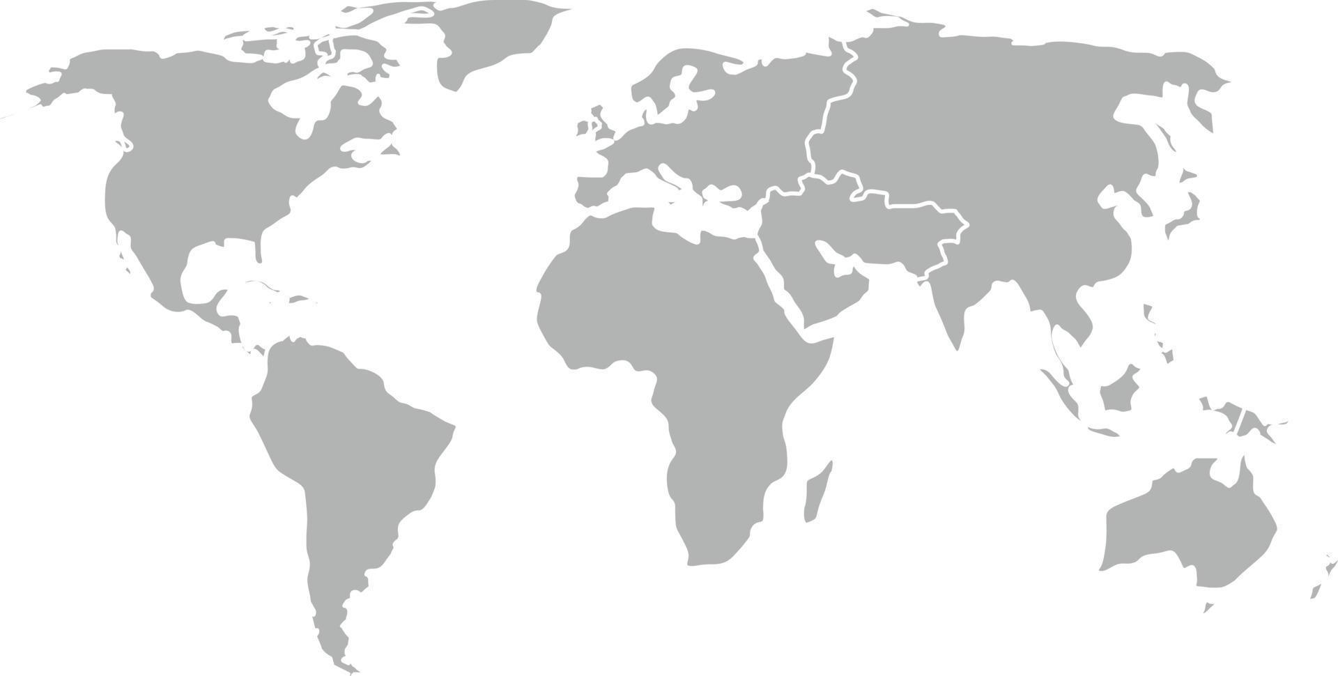 Vector illustration globe world map isolated on white background
