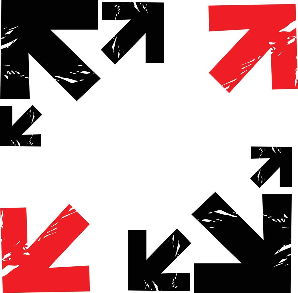 Vector illustration grunge arrow symbol icon set isolated on white background