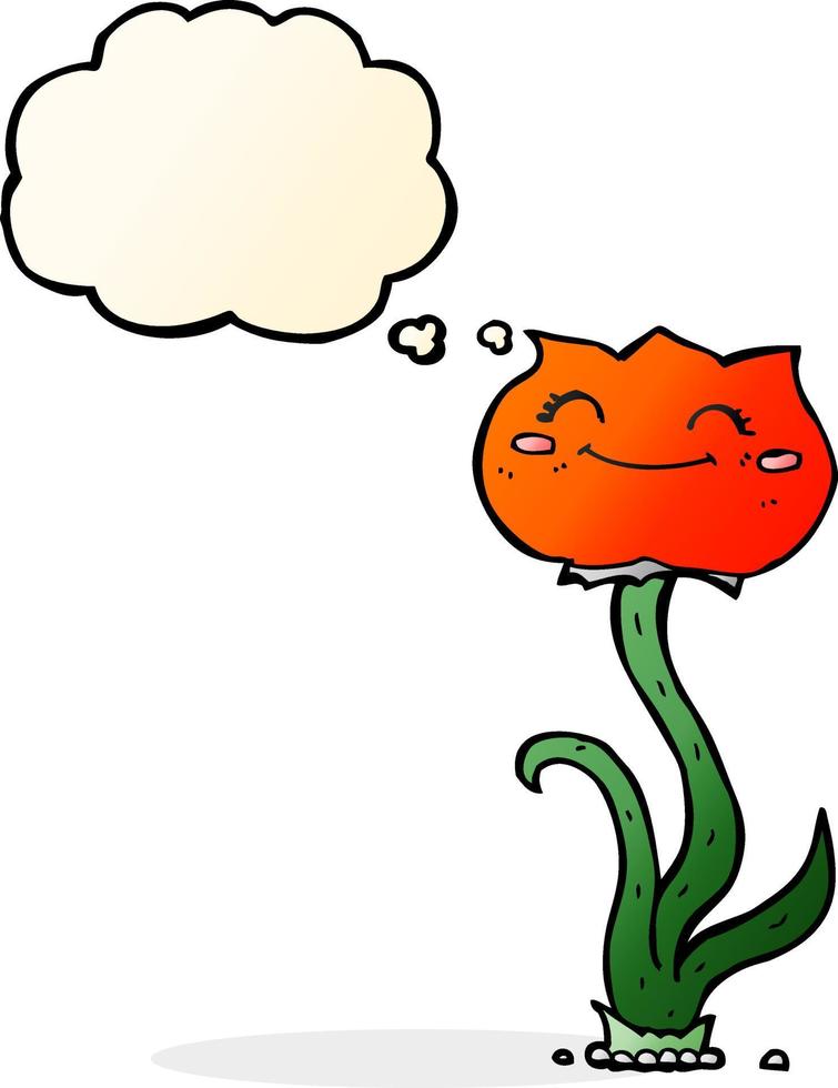 cartoon flower with thought bubble vector