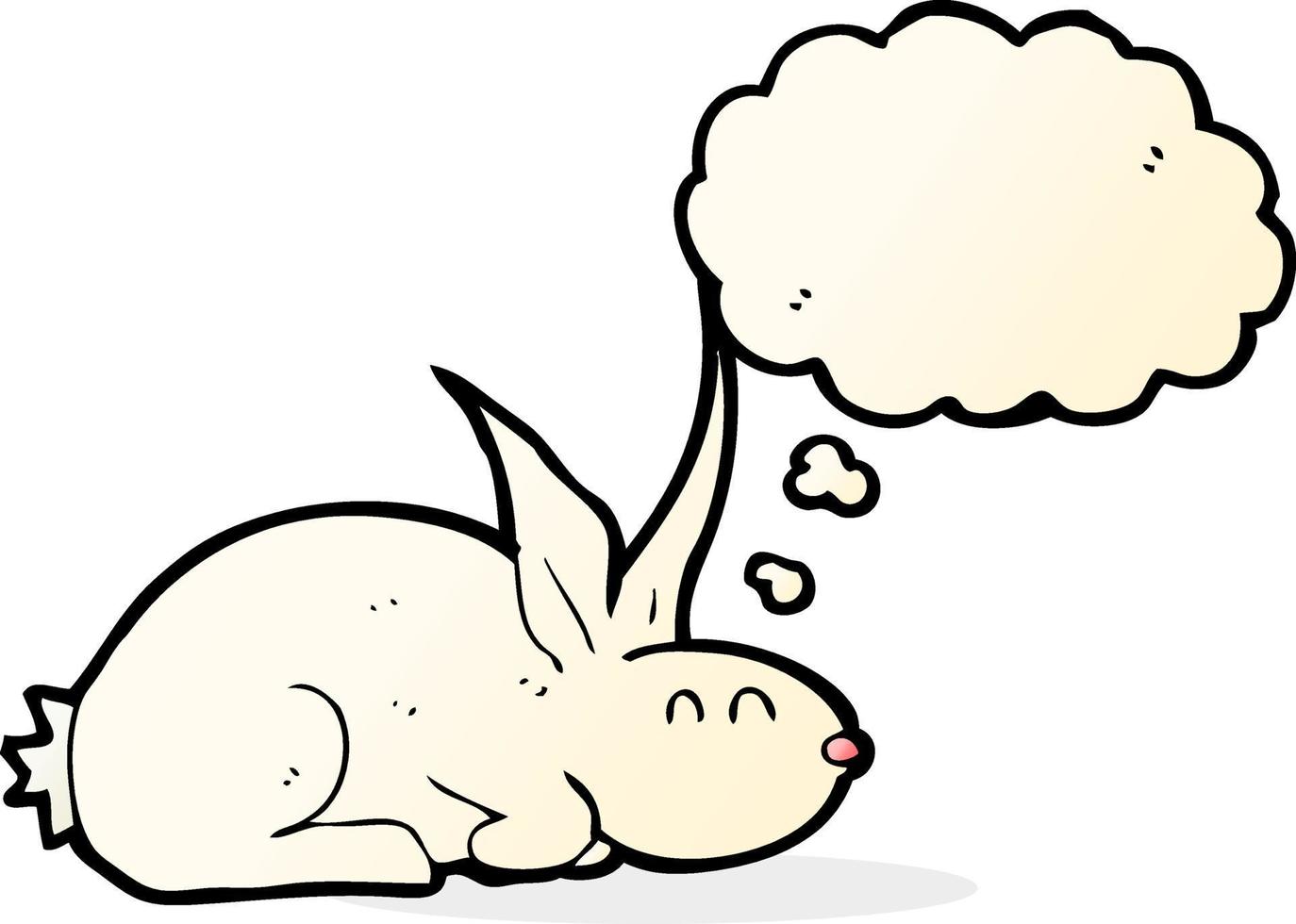 cartoon rabbit with thought bubble vector