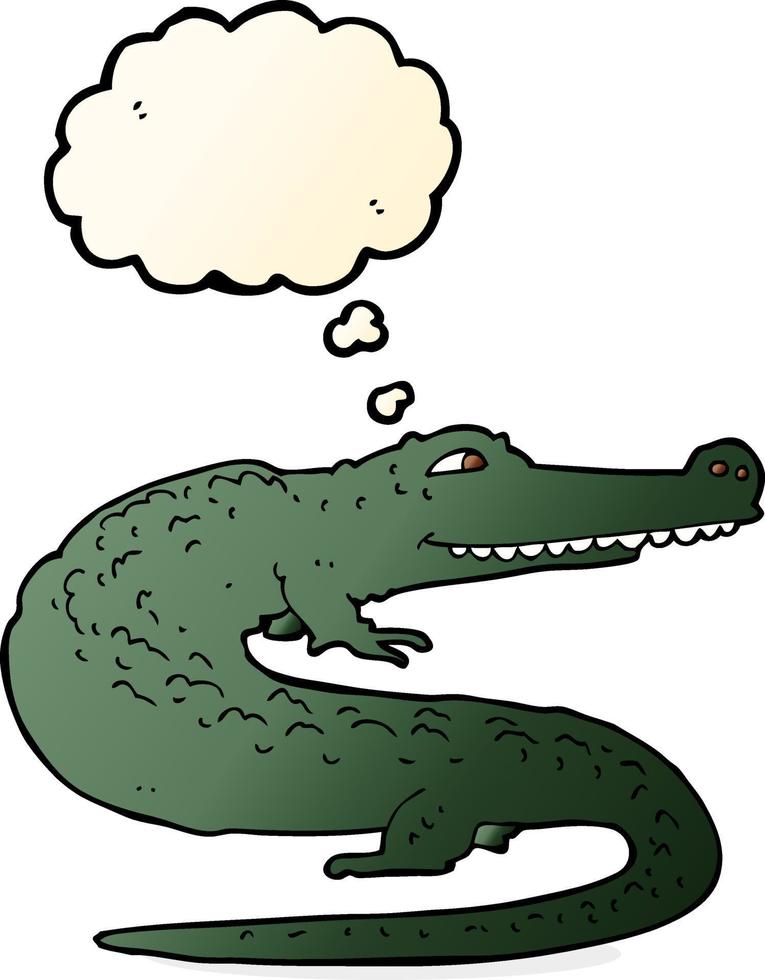 cartoon crocodile with thought bubble vector