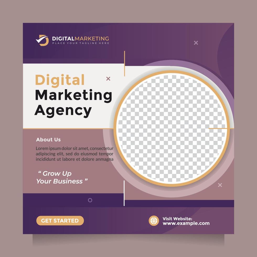 Digital Marketing Agency Template Social Media Post and Banner. Creative Square Design Banner Promotion For Corporate Advertising vector
