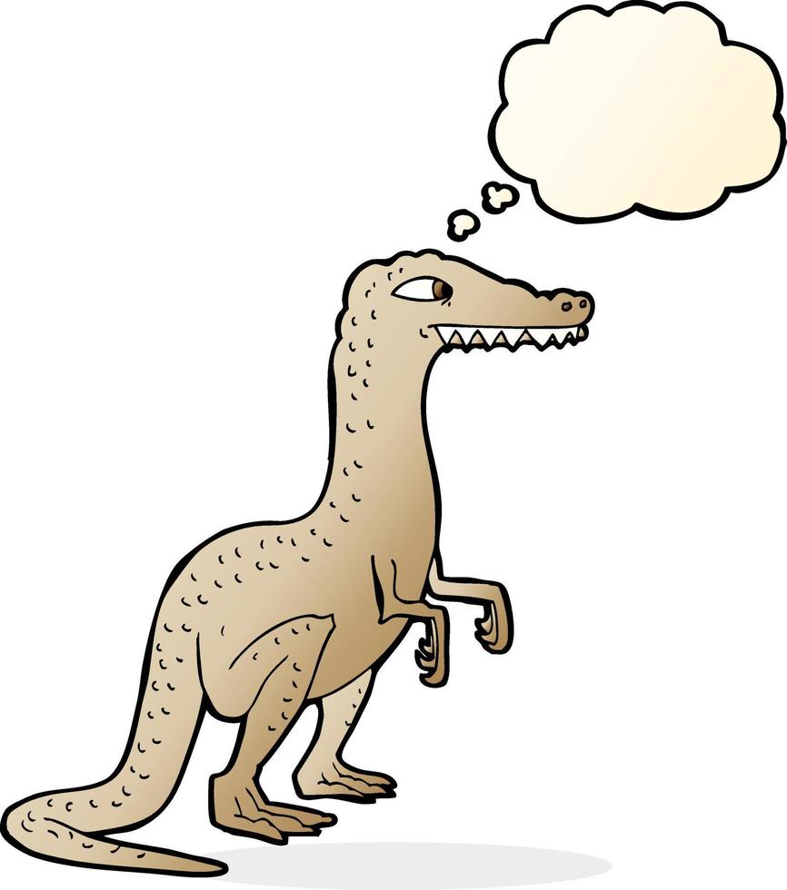 cartoon dinosaur with thought bubble vector