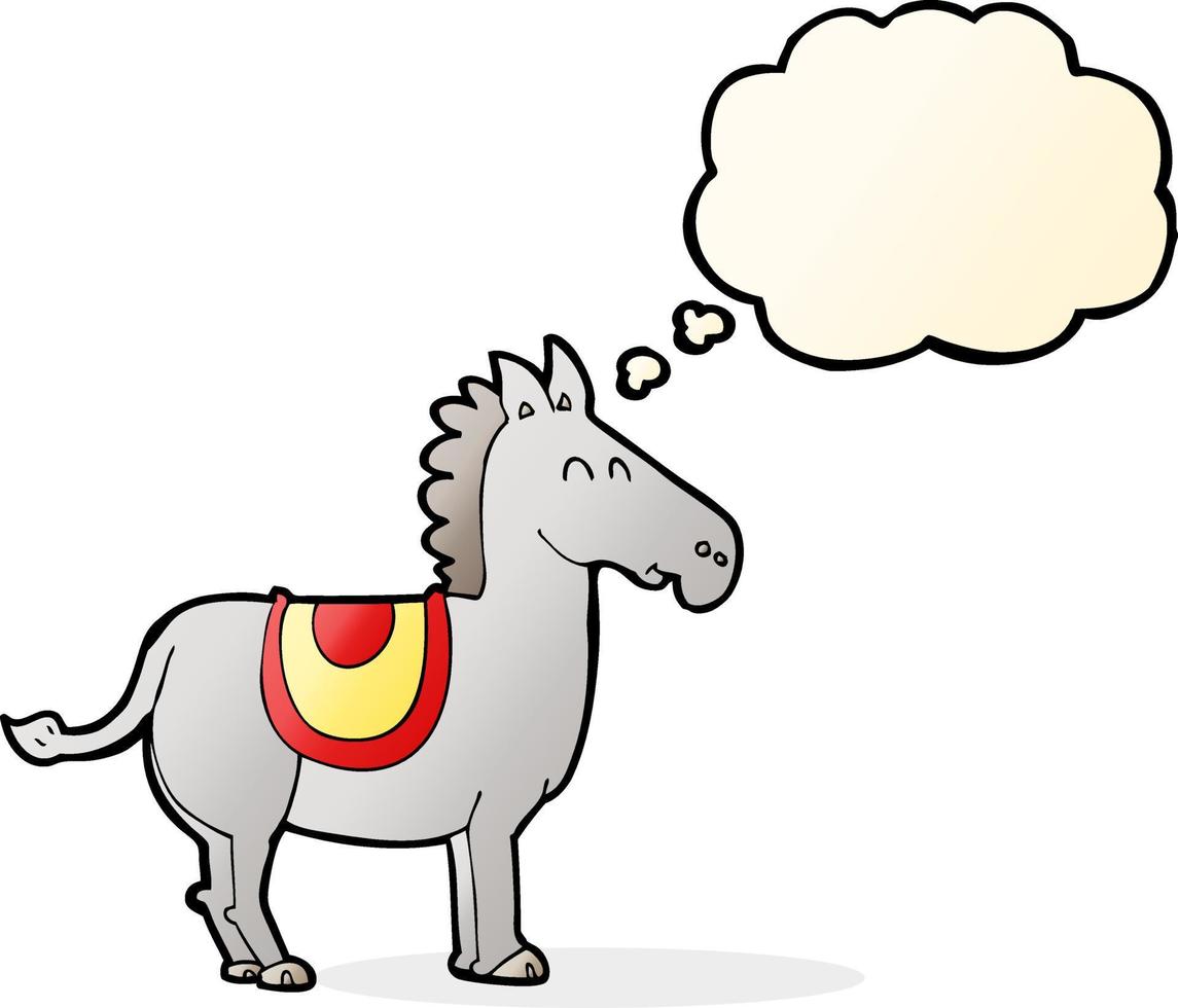 cartoon donkey with thought bubble vector