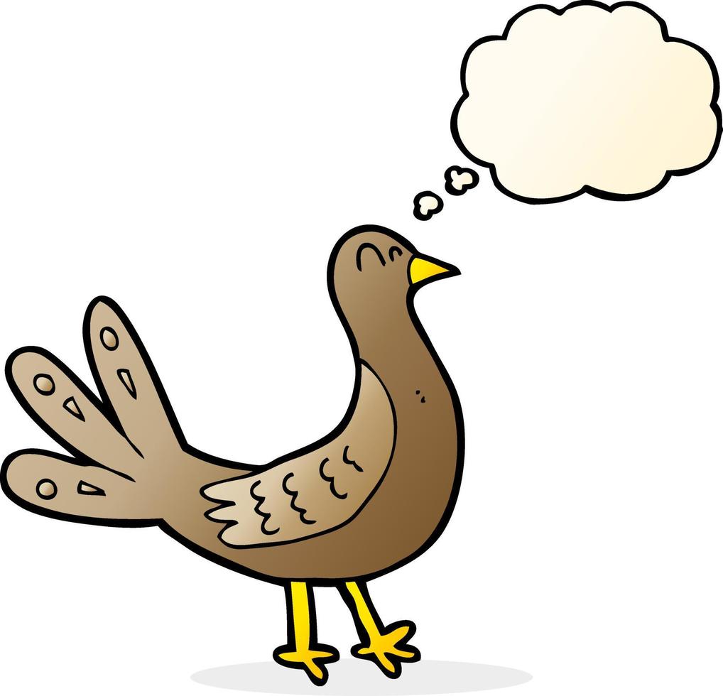 cartoon bird with thought bubble vector