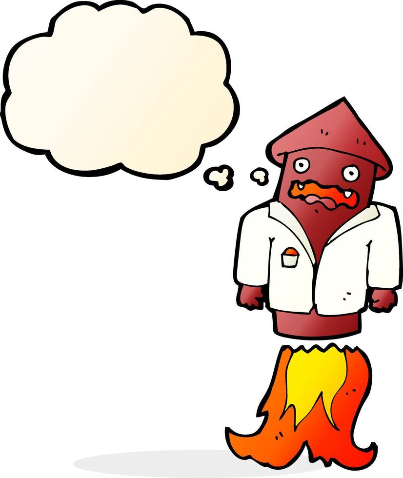 cartoon firework in business suit with thought bubble vector