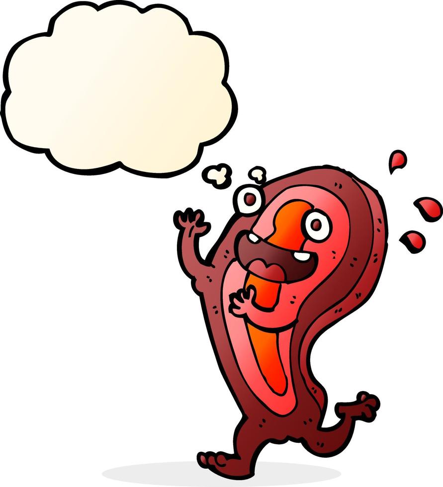 meat cartoon character with thought bubble vector