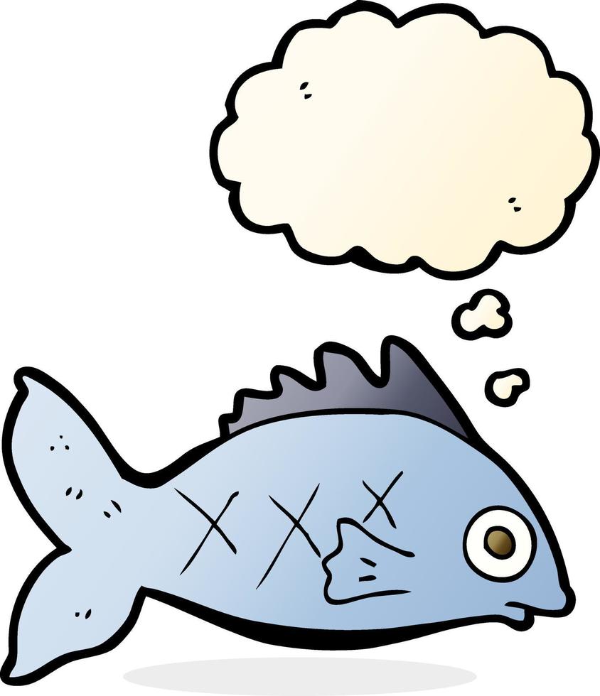 cartoon fish with thought bubble vector