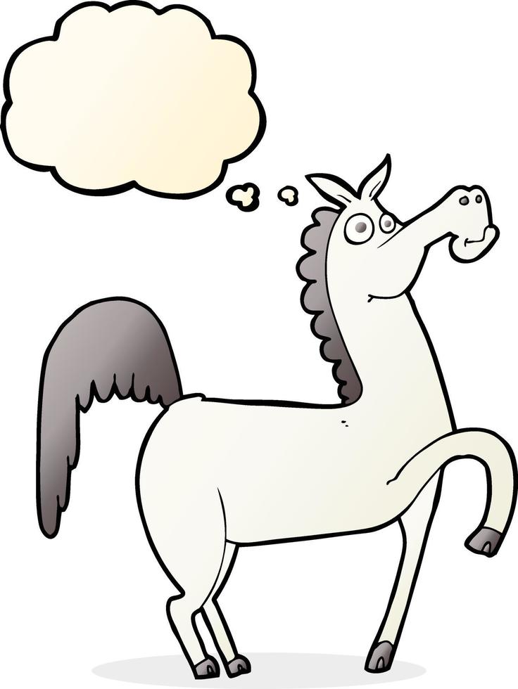 funny cartoon horse with thought bubble vector