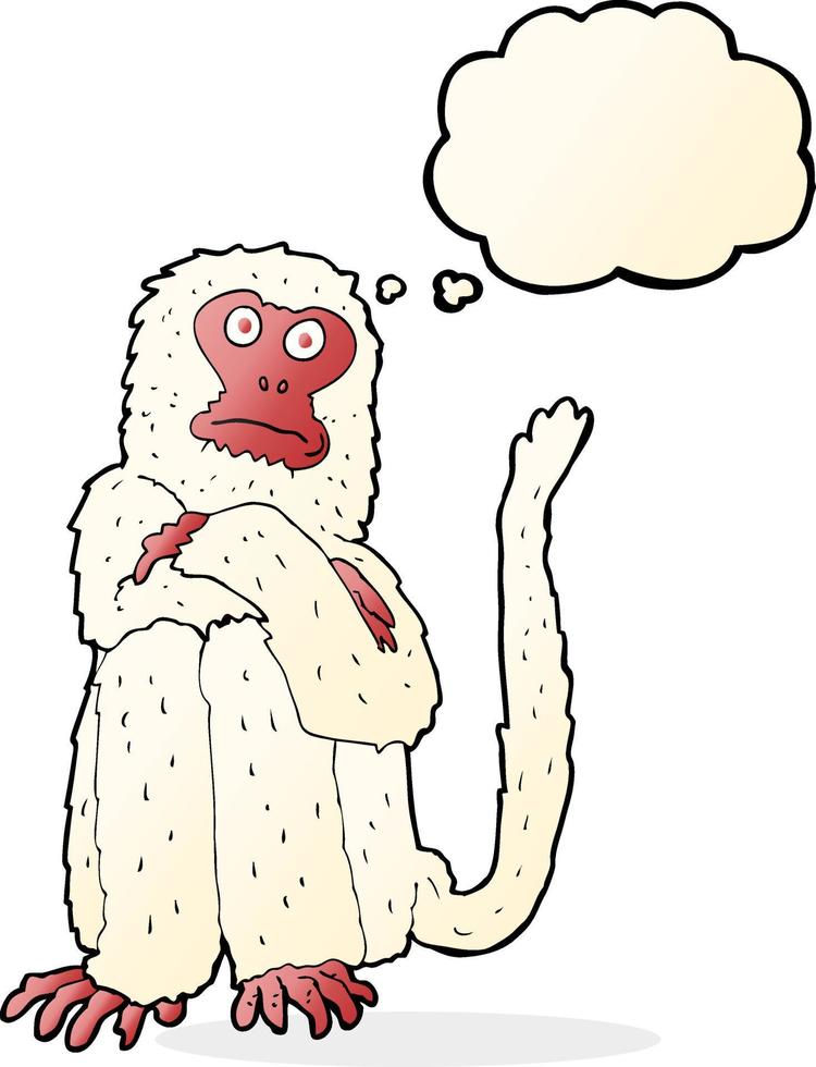 cartoon monkey with thought bubble vector