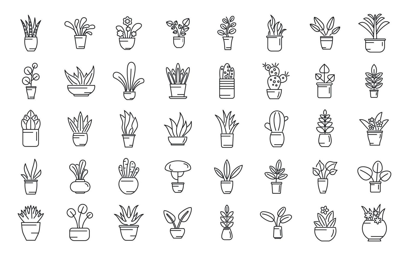 Plants icons set outline vector. Leaf growth vector