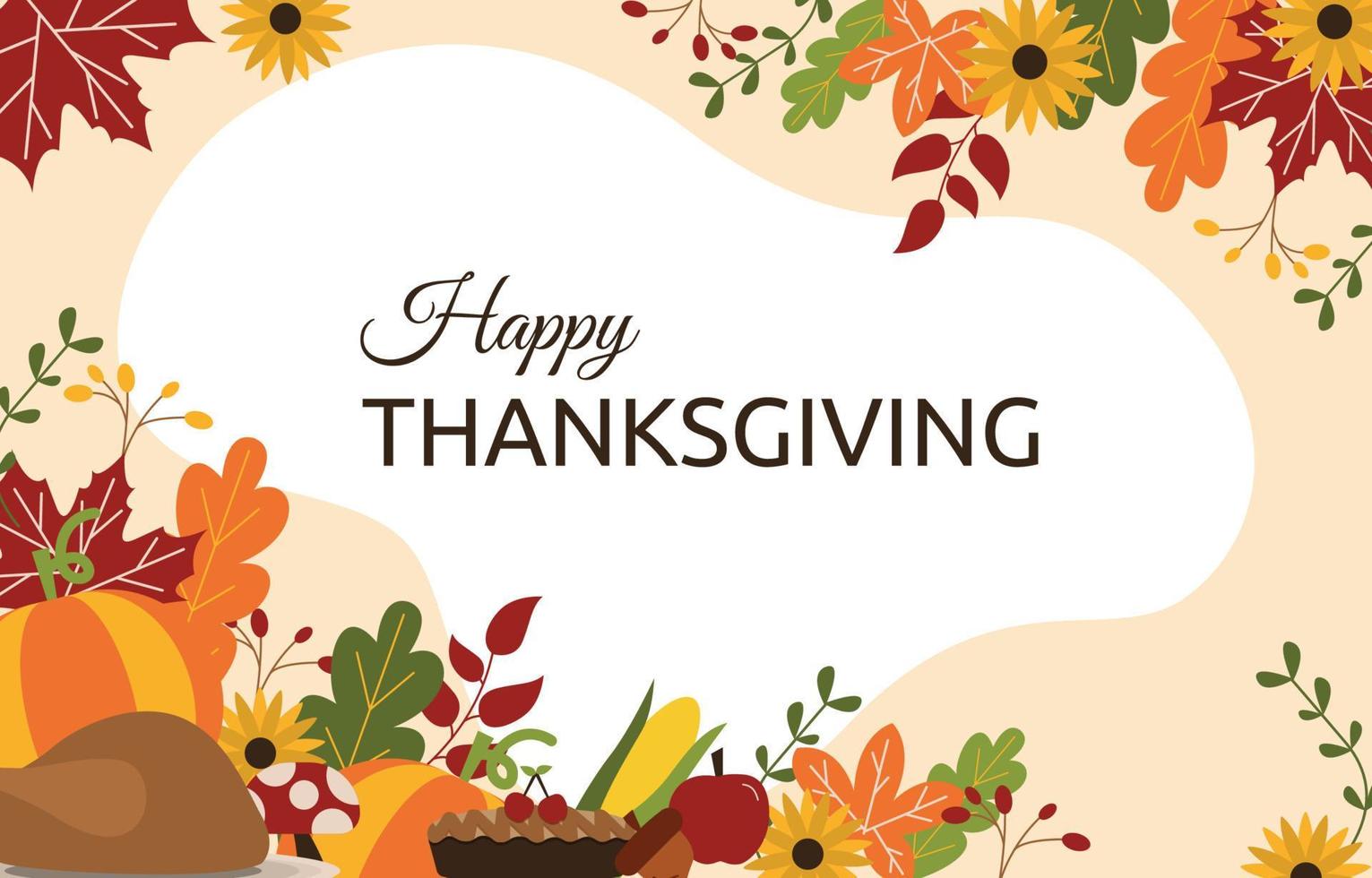 Happy Thanksgiving Day Food Background Thanks Giving vector