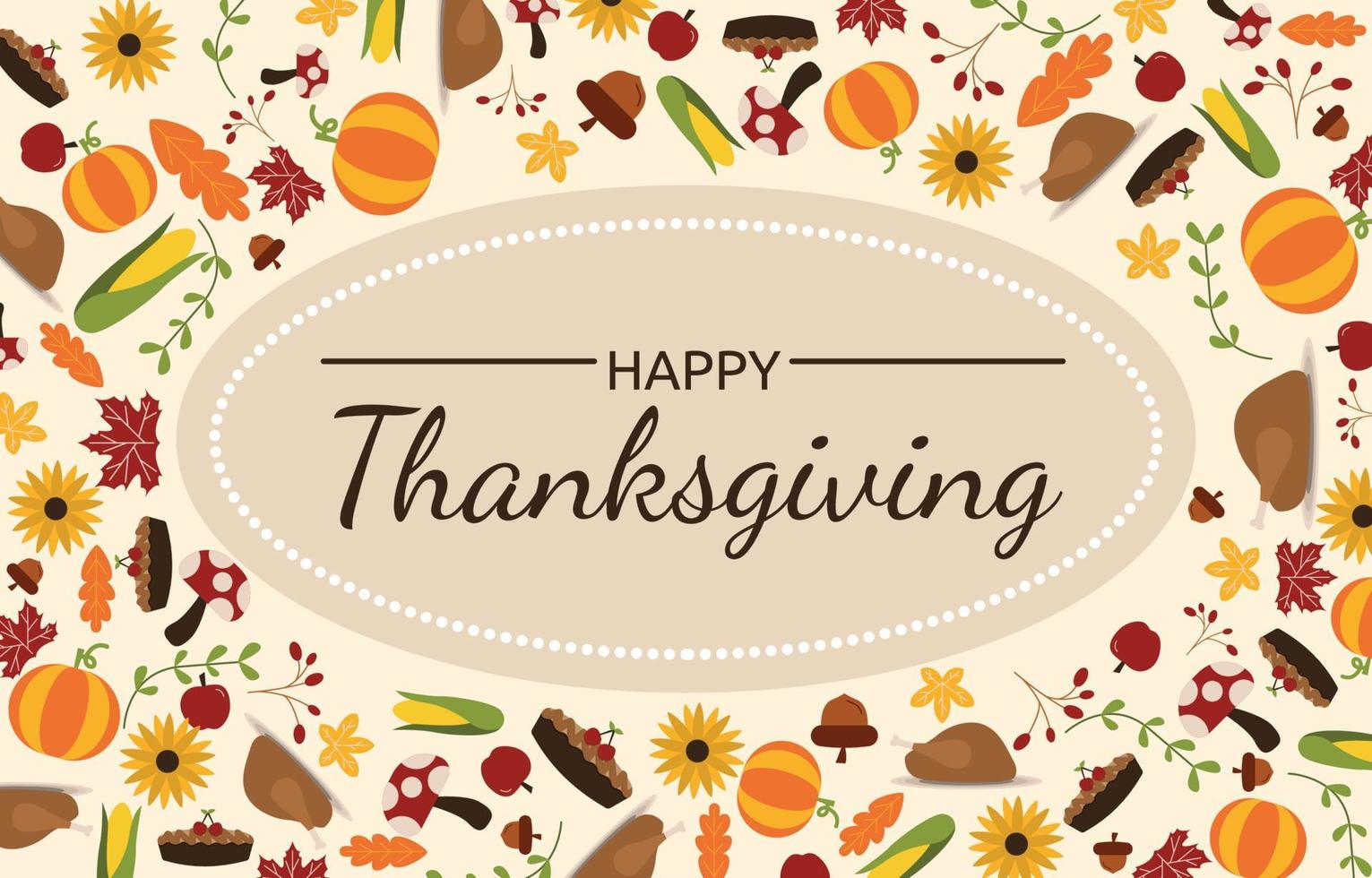 Happy Thanksgiving Day Food Background Thanks Giving vector