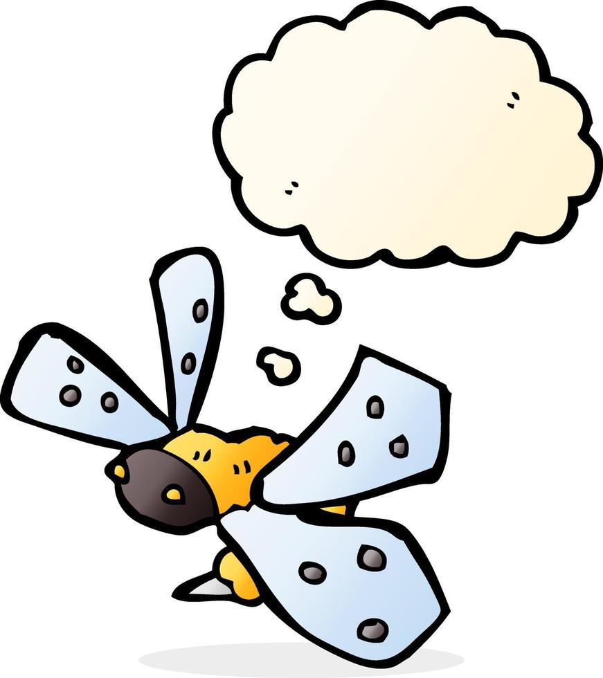 cartoon bee with thought bubble vector
