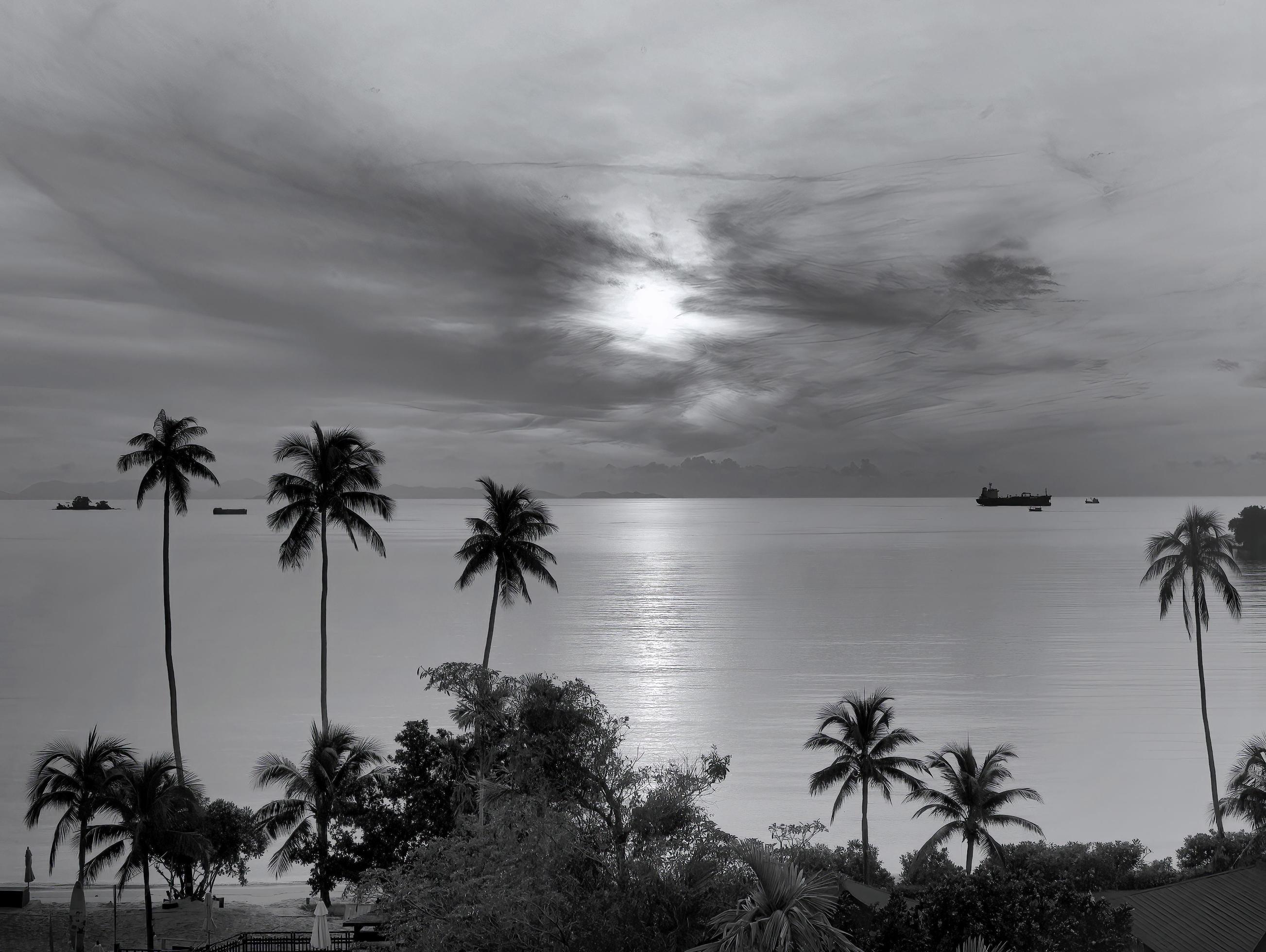 Black And White Beach Wallpaper