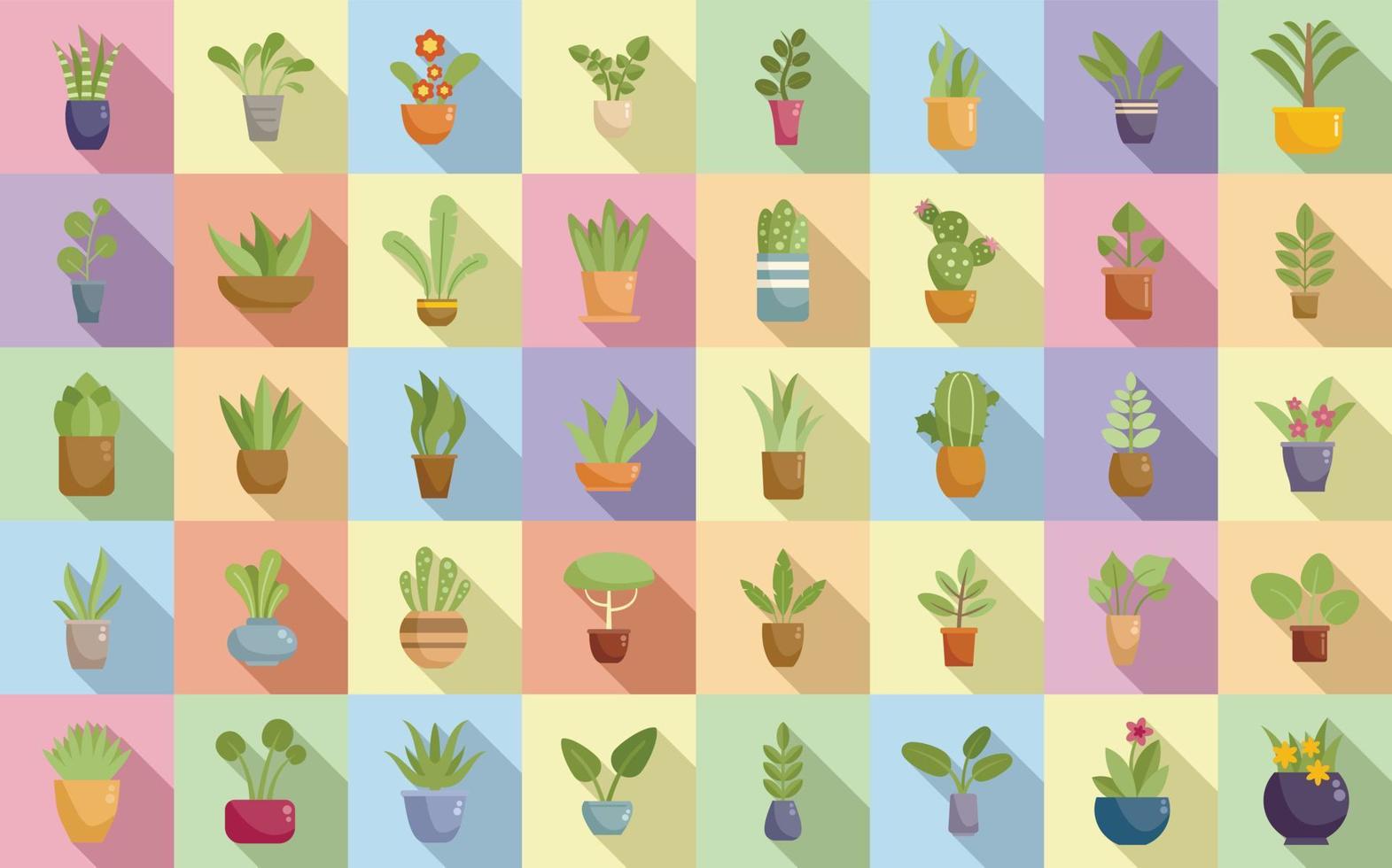 Plants icons set flat vector. Leaf growth 12332100 Vector Art at Vecteezy