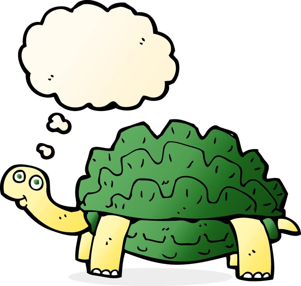 cartoon tortoise with thought bubble vector